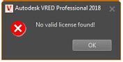 打开VRED Professional时显示“未找到有效许可！”