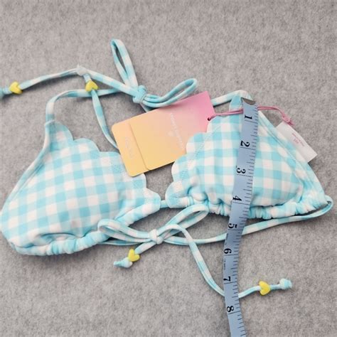 Stoney Clover Lane Swim Stoney Clover Lane By Target Swim Top Nwt Blue Gingham String Bikini