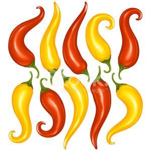 Vector Hot Chilli Pepper Set Isolated On White Background Stock Vector Royalty Free Freeimages