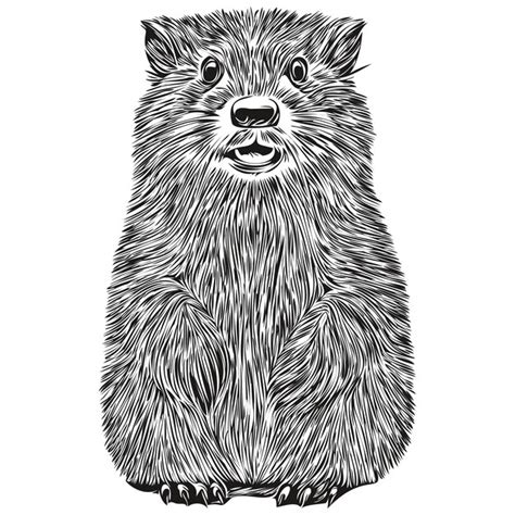 Premium Vector Beaver Vintage Illustration Black And White Vector Art