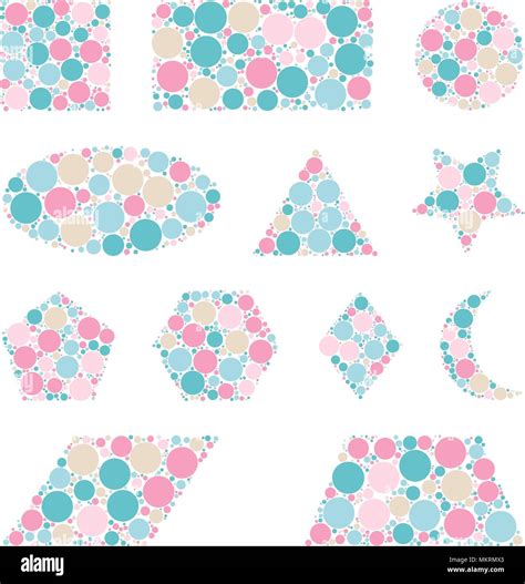 geometric shapes made from dots isolated on white Stock Vector Image ...