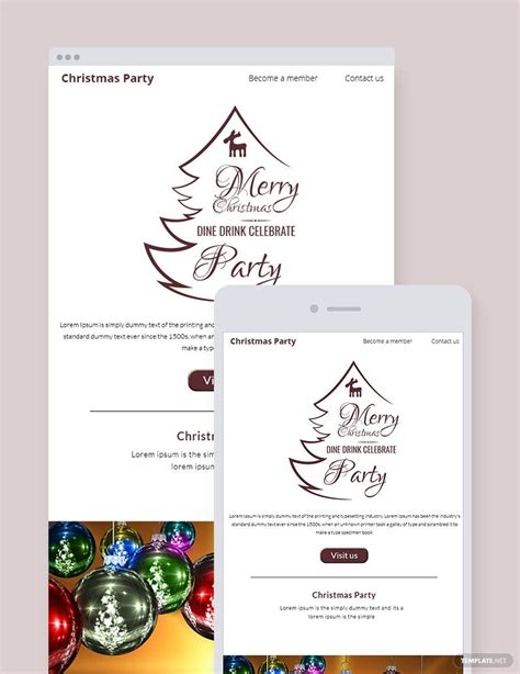 Christmas Party Email Newsletter Template In Psd Html Outlook