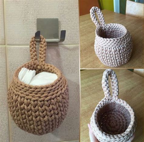 Patron Panier Suspendu Au Crochet Modèle de panier en crochet Panier