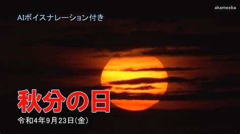 秋分の日 令和4年9月23日 彼岸花・日の入風景 Aiボイスナレーション付き～種子島の季節風景 Youtube