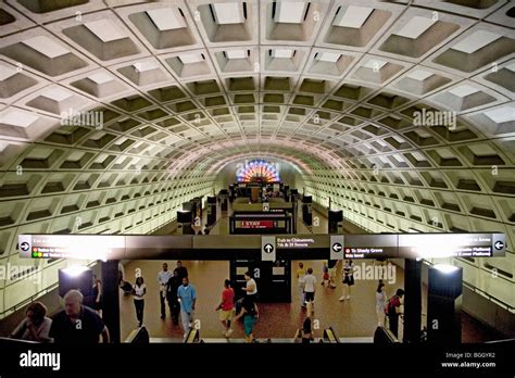 Interior overhead view of Metro Train Station in Washington, D.C Stock ...