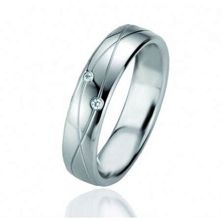 Bague Alliance Breuning En Argent Massif Et Diamants Pour Femme