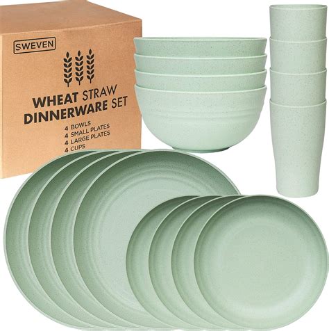 Amazon Wheat Straw Dinnerware Sets Unbreakable Dinnerware Sets