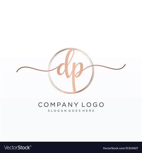 Dp Initial Handwriting Logo Design Royalty Free Vector Image