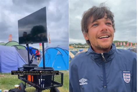 Hero Louis Tomlinson Brings Tv To Glastonbury For England V Slovakia