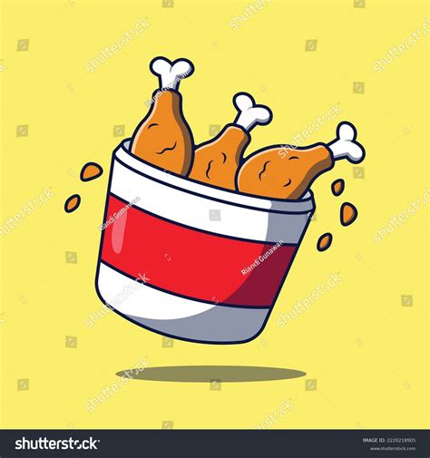 Fried Chicken Bucket Cartoon Illustration Pile Stock Vector (Royalty ...