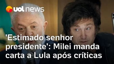 Milei Manda Carta Para Lula E O Convida Para Posse Na Argentina