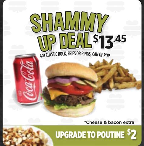 Shamrock Burgers | Ontario Menu