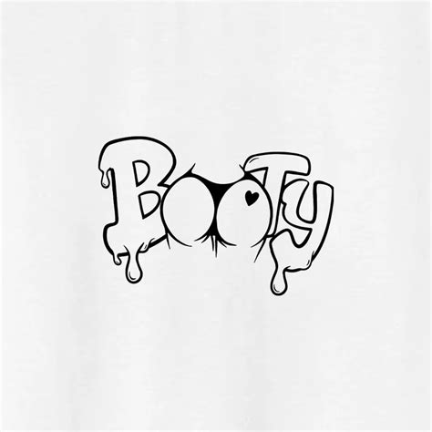 BOOTY Naked Ass Graphic White Print T Shirt