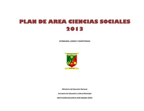 PDF PLAN DE AREA CIENCIAS SOCIALES 2013 Educamos PDF fileacción