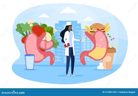 Female Doctor Is Prescribing Medicine To Stop Obesity Stock Vector