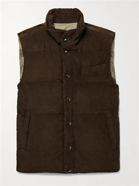 Thom Sweeney Quilted Cotton And Cashmere Blend Corduroy Down Gilet In