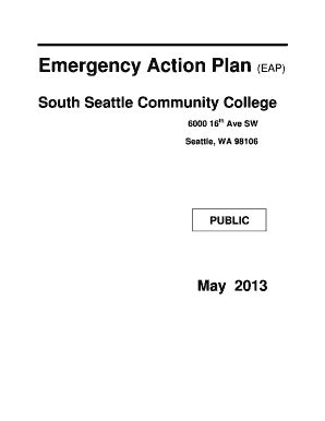 Fillable Online Southseattle Emergency Action Plan Eap Fax Email