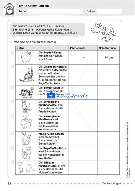 Haustiere MeinUnterricht