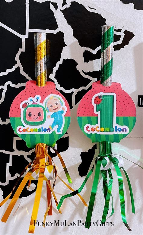 Cocomelon Party Favor Blowouts Party Supplies Birthday Etsy