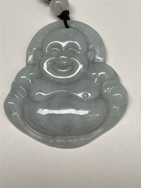 Real Jade Happy Buddha Necklace Etsy