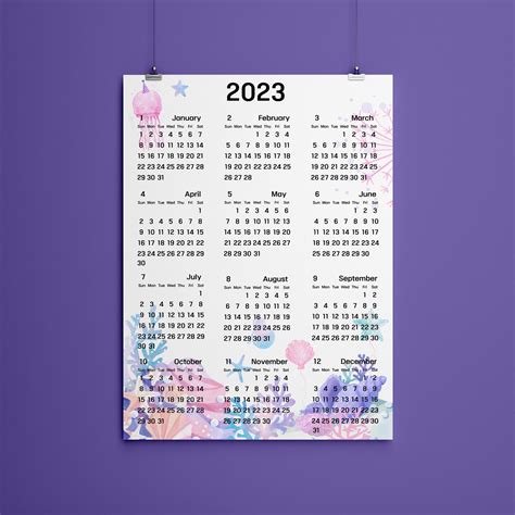 2023 Yearly Calendar Printable 2023 Yearly Calendar Year At A Glance