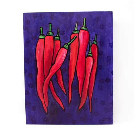 Red Chili Pepper Painting - Claudine Intner