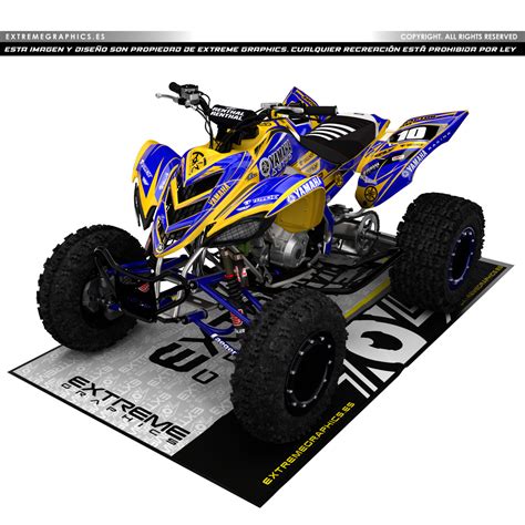 Adhesivos Quad Yamaha Raptor 700 Clean Azul Y Amarillo Extremegraphics Es