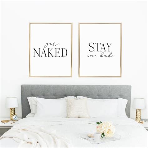 Get Naked Stay In Bed Printable Sign Set Matching Home Decor Etsy