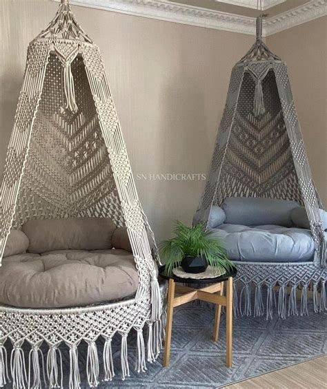 Beautiful Macrame Hammock Chair Macrame Round Swing Hanging - Etsy