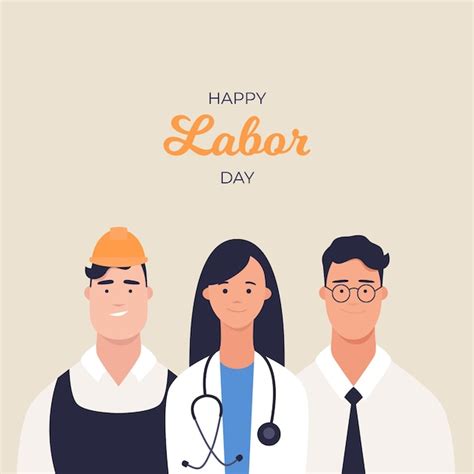 Premium Vector Happy Labor Day Greeting Card Workers