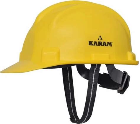 Pvc Yellowwhite Karam Safety Helmet With Ratchet Shelmet Pn 501 For