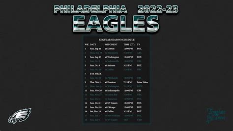 2022 2023 Philadelphia Eagles Wallpaper Schedule - FreePrintable.me