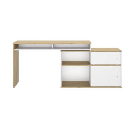 Bureau Modulable Modula Imitation Ch Ne Et Blanc Bureau Secr Taire But