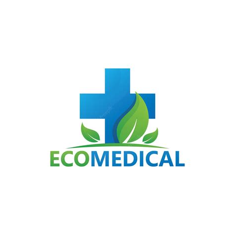 Premium Vector | Eco medical logo template design