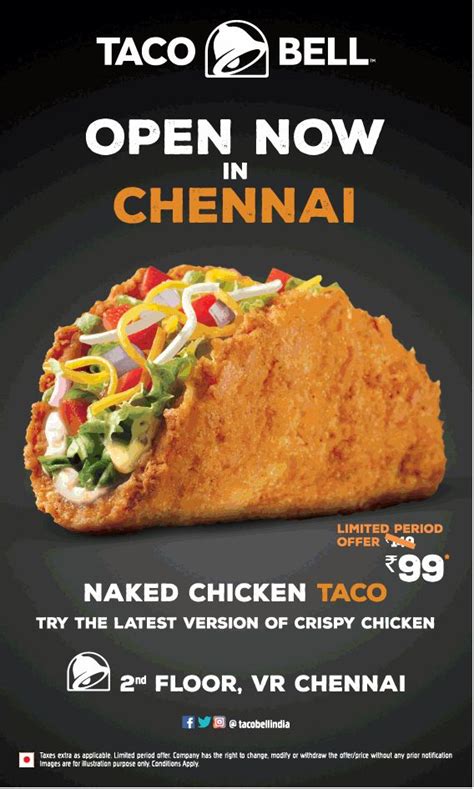 Taco Bell Naked Chicken Taco At Rs Ad Times Of India Chennai Check