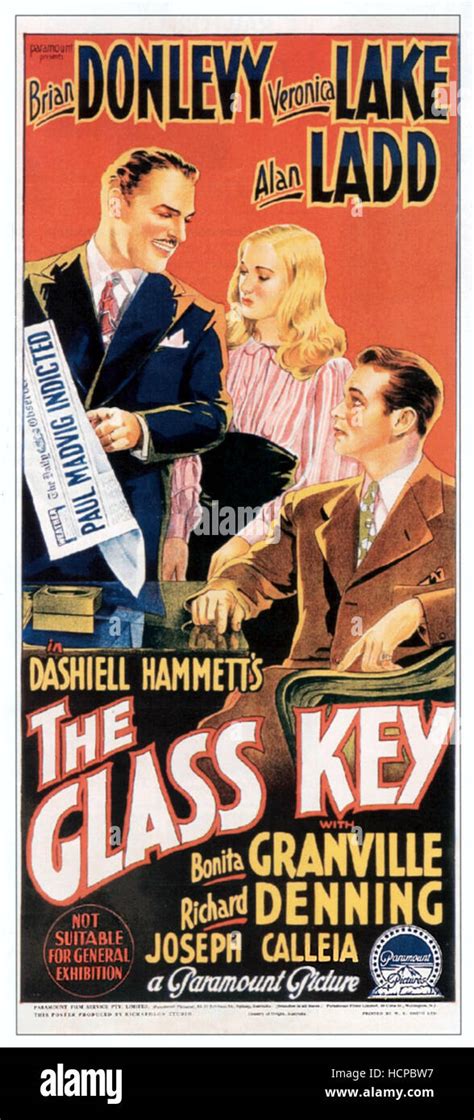 The Glass Key From Left Brian Donlevy Veronica Lake Alan Ladd On