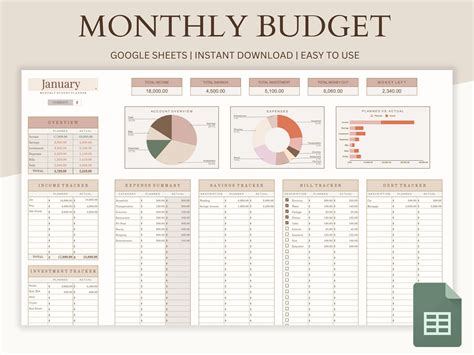 Monthly Budget Spreadsheet Google Sheets Budget Template Planner