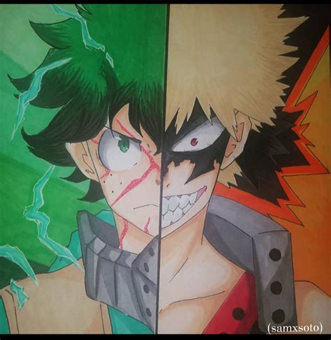 Midoriya And Bakugo Drawing Bokunoheroacademia