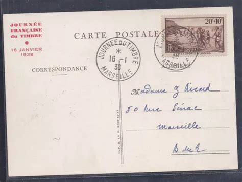 CARTE JOURNEE Du Timbre 1938 Marseille Sports Et Ptt EUR 10 00