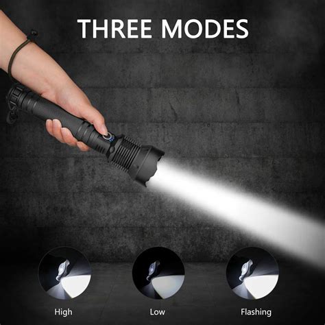 Led Flashlight Xhp Torch Lumens Most Powerful Flashlight