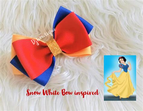 Disney Princess Snow White Inspired Handmade Bow Girls Hair Accessories