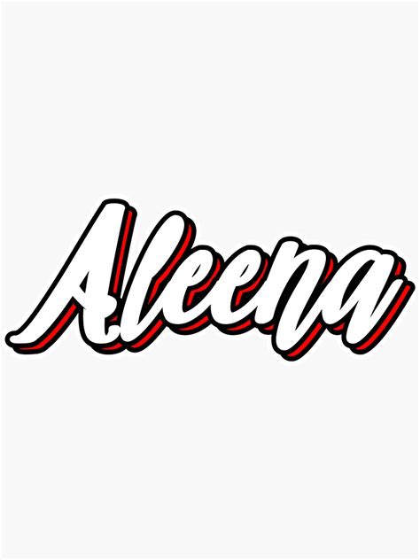 Aleena First Name Hand Lettering Design Sticker For Sale By Sulies