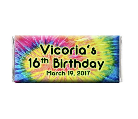 Tie Dye Chocolate Wrapper Personalized Made At The Brat Shack