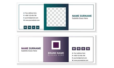 Flat Modern Email Signature Templates Stock Vector Royalty Free