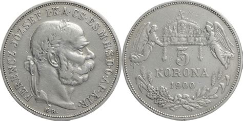 Ungarn 5 Korona 1900 KB Franz Josef I 1848 1916 Kursmünze 1900