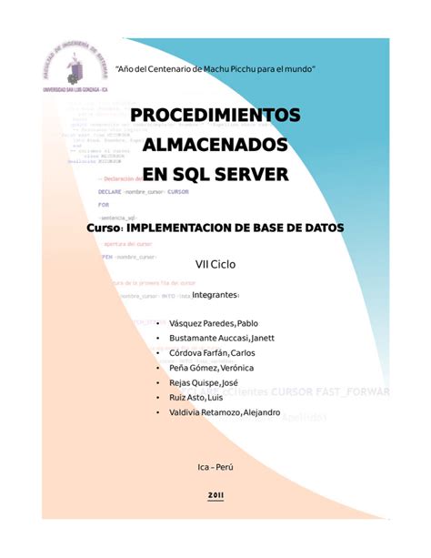 Procedimientos Almacenados En Sql Server Labo