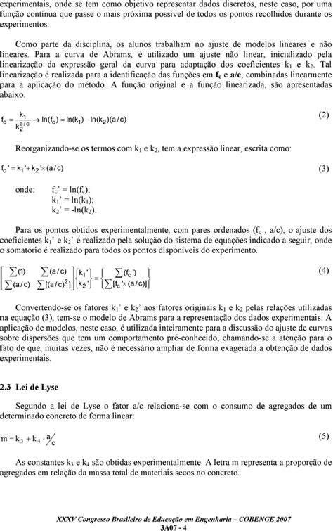 Proposta De Integra O Entre As Disciplinas De Materiais De Constru O