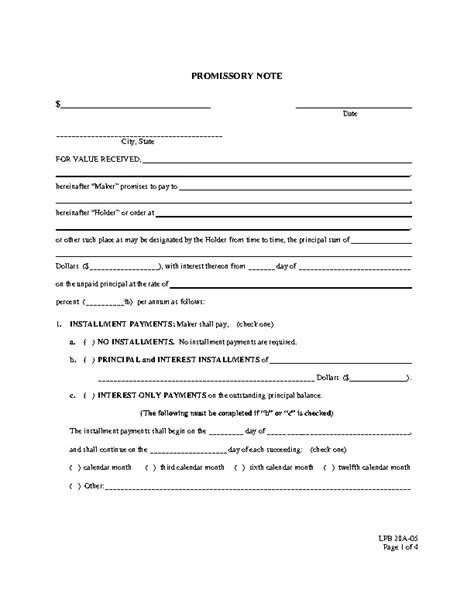 Legal Promissory Note Template Pdfsimpli