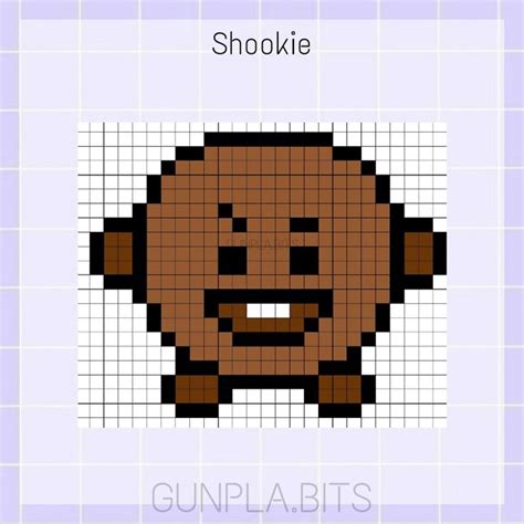 Shookie Bts Bt21 Hama Beads Pixel Artkal Perler Bordado Pixel Art