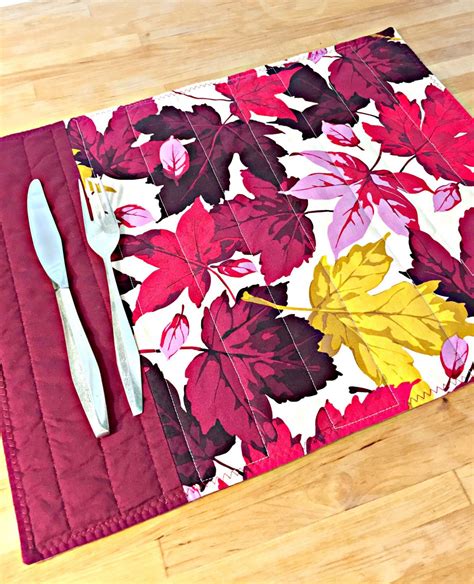 Quilted Placemats Autumn Placemats Fall Placemats Autumn Leaves